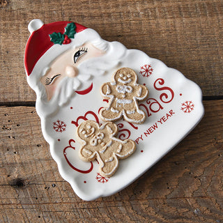 Winking Santa Serving Dish