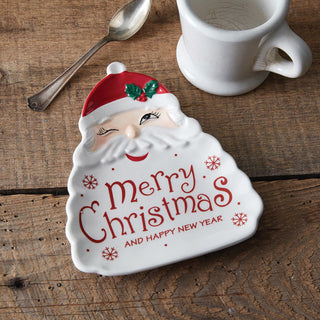 Winking Santa Serving Dish