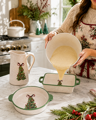 Hand-Painted Dolomite Christmas Tree-Art Serveware, Choose Your Style