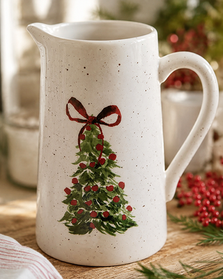 Hand-Painted Dolomite Christmas Tree-Art Serveware, Choose Your Style