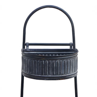 Farmhouse kitchen storage basket tower with arch handle rustic home