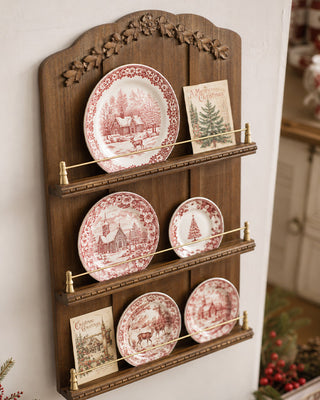 Wooden Card and Dish Display Stand 34 Inch Freestanding Farmhouse Organizer