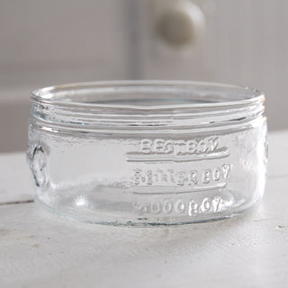 Embossed glass dog bowl with treats