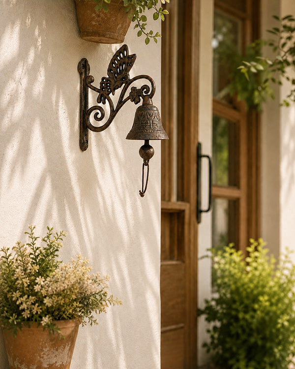 Cast Iron Doorbell Choose Your Style – Butterfly or Rooster Porch Garden Chime
