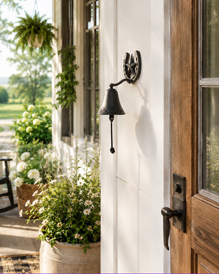 Horseshoe Star Cast Iron Farmhouse Porch Bell Doorbell