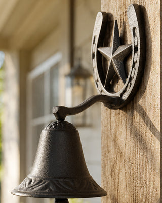 Horseshoe Star Cast Iron Farmhouse Porch Bell Doorbell