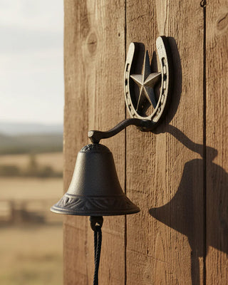 Horseshoe Star Cast Iron Farmhouse Porch Bell Doorbell