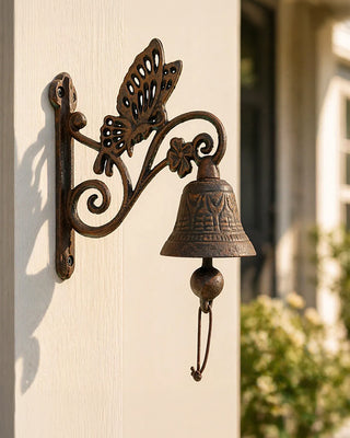 Cast Iron Doorbell Choose Your Style – Butterfly or Rooster Porch Garden Chime