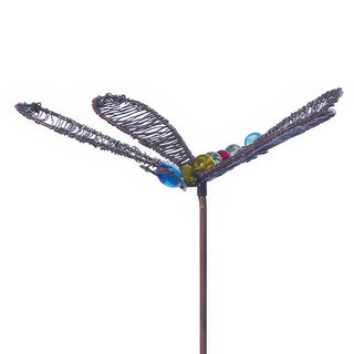 whimsical garden stake glass accents