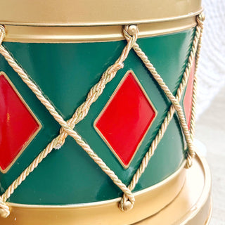 Festive Harlequin Drum Christmas Containers, Set of Four