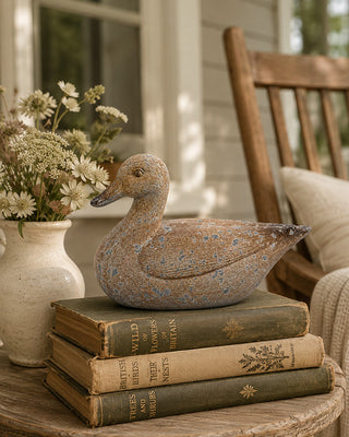 Rustic Distressed Garden Duck Figurine
