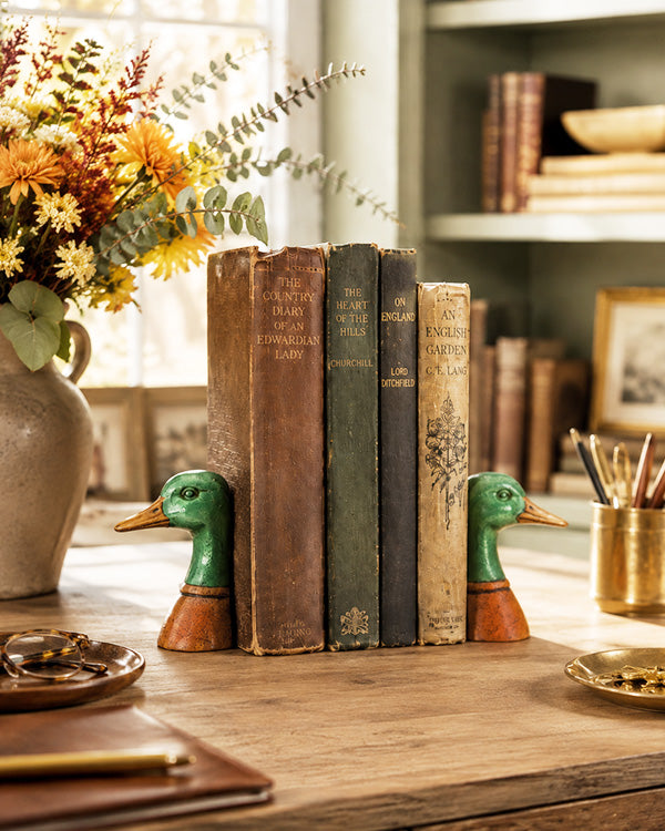Vintage Inspired Cast Iron Duck Head Bookends, Set of 2