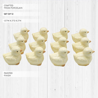 Painted porcelain baby duck figurines Easter tabletop decoration
