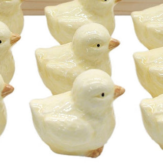 Farmhouse Easter table décor cream ceramic duckling set
