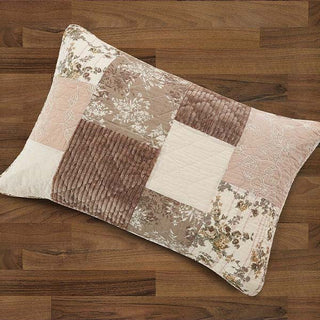 DaDa Bedding Dusty Rose Taupe Beige Brown Floral Cottage Patchwork Quilted Bedspread Set 