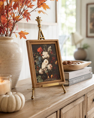 Sculpted Wood Framed Art Display Easel