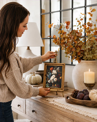 Sculpted Wood Framed Art Display Easel