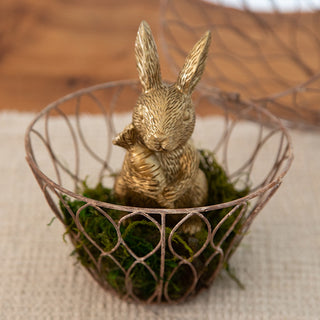 Nested Distressed Copper Metal Wire Egg Cage, Set of Three