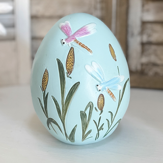 Blue dragonfly Easter egg spring home accent
