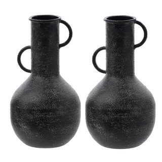 Medium black rustic iron ewers decorative vases