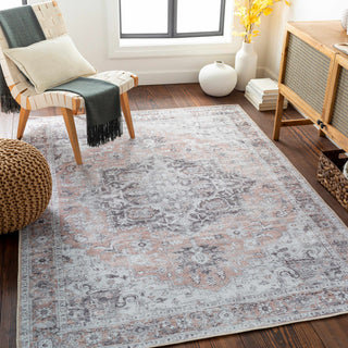 Traditional Charcoal Washable Rug