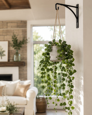 29 Inch Hanging Faux Button Fern in Pot Indoor Greenery