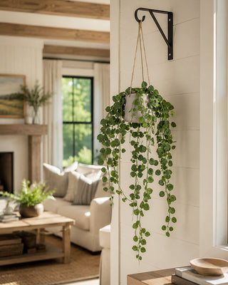 29 Inch Hanging Faux Button Fern in Pot Indoor Greenery
