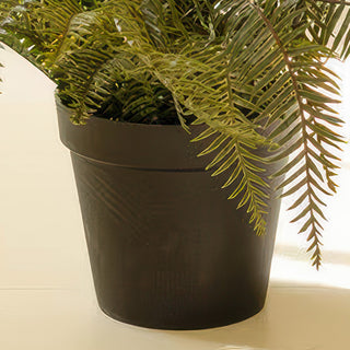 40 Inch Faux Fern Plant with Black Pot Cascading Fronds