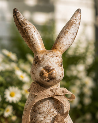 18 Inch Brown Garden Bunny Figurine Enchanted Garden Summer Decor