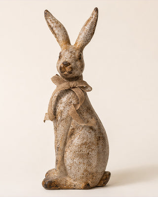 18 Inch Brown Garden Bunny Figurine Enchanted Garden Summer Decor