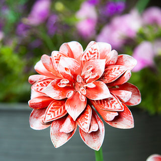 Outdoor Freestanding Metal Flowers, Set of Five