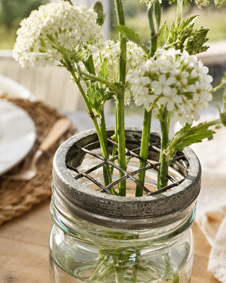Mason Jar Flower Frog Lids, Set of 6