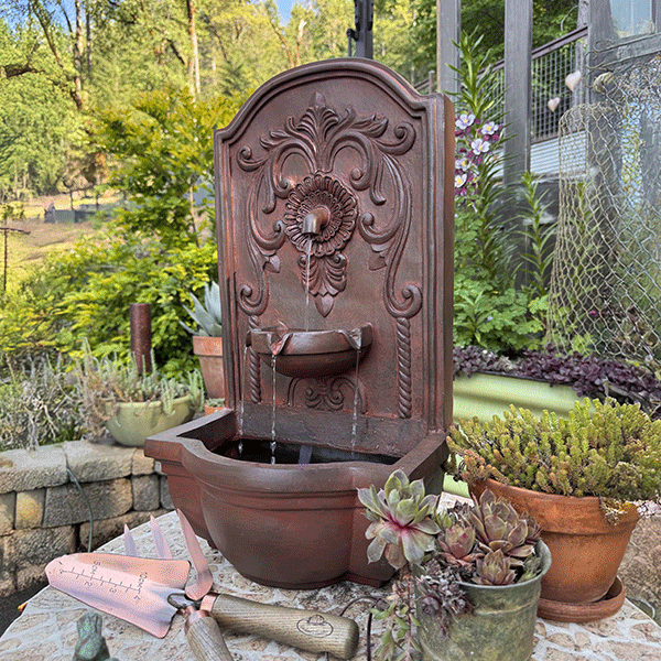 hanging fountain planter Wall Hanging Outdoor Fountain