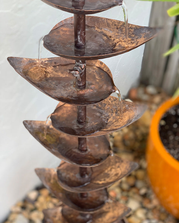 65 Inch Tall Cascading Leaf Garden Fountain