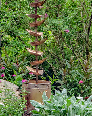 65 Inch Tall Cascading Leaf Garden Fountain