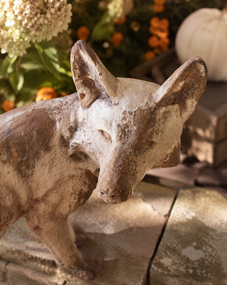 19 Inch Faux Concrete Fox Figurine