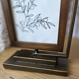 Antique Bronze Standing Pedestal Picture Frames, Set of 2