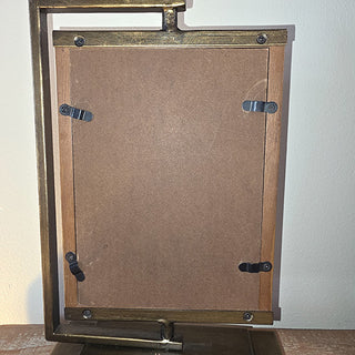 Antique Bronze Standing Pedestal Picture Frames, Set of 2