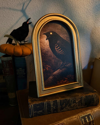 Vintage-Inspired Double-Sided Halloween Framed Art, Set of 5