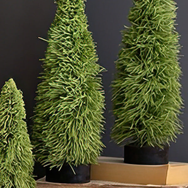 Lifelike Tabletop Paper Evergreen Trees, Set of Three - Decor Steals