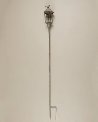 Outdoor Metal Lantern Garden Stake with Bird - 56 Inch Yard Art