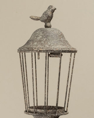 Outdoor Metal Lantern Garden Stake with Bird - 56 Inch Yard Art