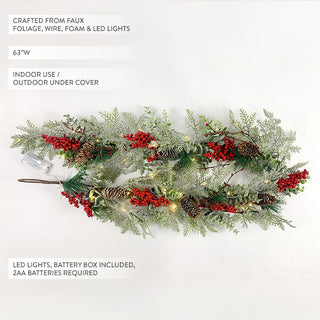 Pre-lit LED Berry Garland