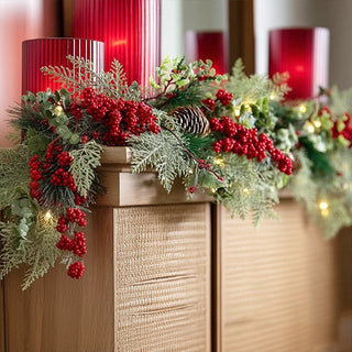 Pre-lit LED Berry Garland