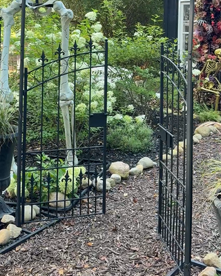 9-Foot Freestanding Metal Halloween Beware Archway Gate