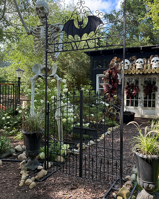 9-Foot Freestanding Metal Halloween Beware Archway Gate