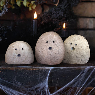 Halloween River Rock Ghosts, Set of 3