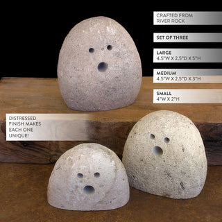 Halloween River Rock Ghosts, Set of 3