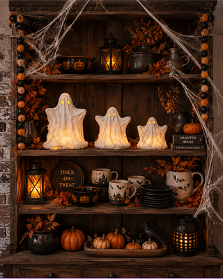 LED Light-Up Glowing Ghosts, Set of 3