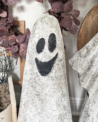 Metal Ghost Outdoor Sculptures, Set of Two